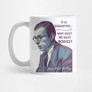 Jean-Paul Sartre Portrait and Quote Mug